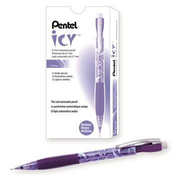 Pentel Icy Mechanical Pencil, .7mm, Translucent Violet, Dozen