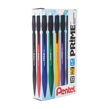 Pentel PRIME Mechanical Pencil, Assorted Barrels, Black, Dozen