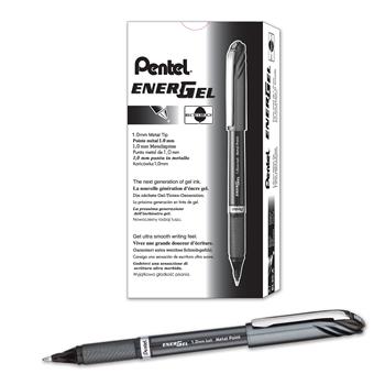Pentel EnerGel NV Liquid Gel Pen, 1mm, Black Barrel, Black Ink