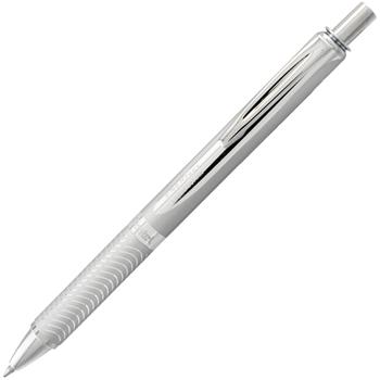 Pentel EnerGel Alloy RT Retractable Liquid Gel Pen, .7mm, Chrome Barrel, Black Ink
