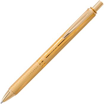 Pentel EnerGel Alloy Retractable Premium Liquid Gel Pen, 0.7 mm, Gold Barrel, Black Ink