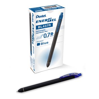 Pentel EnerGel 0.7mm Retractable Pens, Blue Liquid Gel Ink, DZ