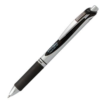 Pentel&#174; EnerGel RTX Retractable Liquid Gel Pen, .7mm, Black/Gray Barrel, Black Ink