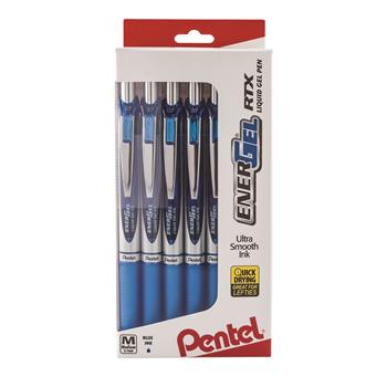 Pentel Liquid Gel Pen, Ultra Smooth, 0.7 mm, Blue, 12/Pack