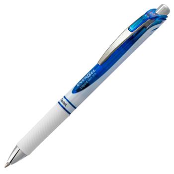 Pentel EnerGel RTX Retractable Liquid Gel Pen, .7mm, White/Blue Barrel, Blue Ink