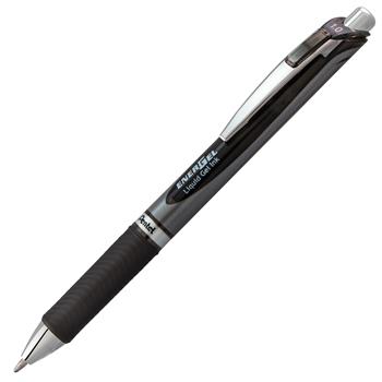 Pentel EnerGel RTX Retractable Liquid Gel Pen, 1 mm, Black/Gray Barrel, Black Ink