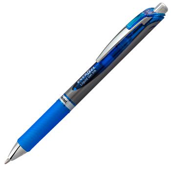 Pentel EnerGel RTX Retractable Liquid Gel Pen, 1 mm, Black/Gray Barrel, Blue Ink