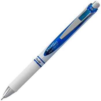 Pentel EnerGel RTX Retractable Liquid Gel Pen, .5mm, White/Blue Barrel, Blue Ink
