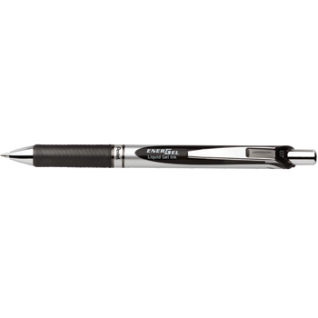Pentel&#174; Energel&#174; Deluxe Retractable Gel Pens, Needle Tip, Black Ink, Dozen