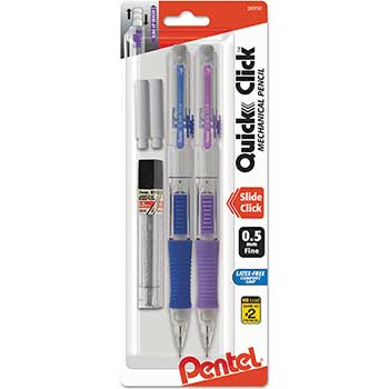 Pentel&#174; Quick Click™ Mechanical Pencil, Blue/Purple Barrel, 2/PK