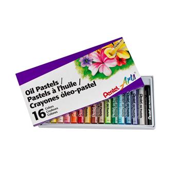 Pentel Oil Pastel Set With Carrying Case, 16-Color Set, Assorted, 16/ST