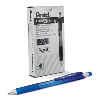 Pentel&#174; EnerGize X Mechanical Pencil, .5 mm, Blue Barrel, Dozen