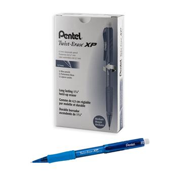 Pentel&#174; Twist-Erase EXPRESS Mechanical Pencil, .7mm, Blue, Dozen