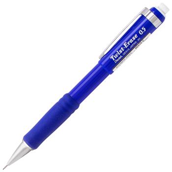 Pentel Twist-Erase III Mechanical Pencil, 0.5 mm, Blue Barrel, EA