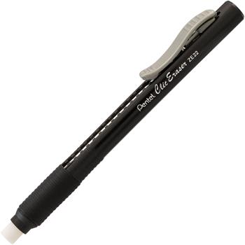 Pentel Clic Eraser Pencil-Style Grip Eraser, Black, EA