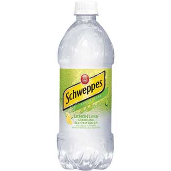 Schweppes Seltzer Water, Lemon Lime, 20 oz. Bottle, 24/CS