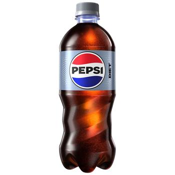 Diet Pepsi Cola, 20 oz. PET Bottles, 24/CS