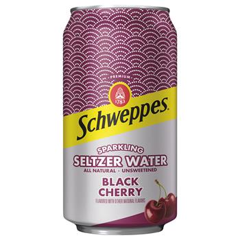 Schweppes Seltzer Water Black Cherry, 12 oz. Can, 12/PK