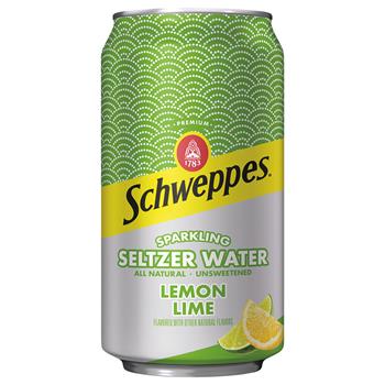 Schweppes Seltzer Water Lemon Lime, 12 oz. Can, 12/PK