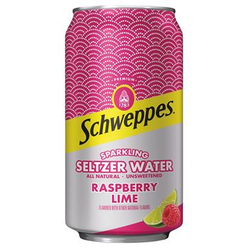 Schweppes Seltzer Water, Raspberry Lime, 12 oz. Can, 12/PK
