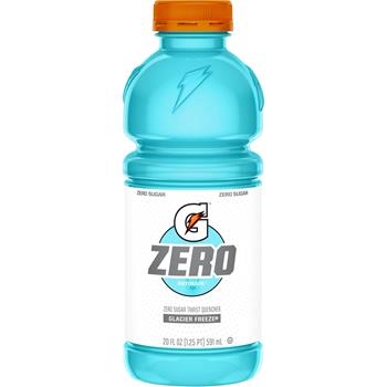 Gatorade Zero Thirst Quencher Sports Drink, Glacier Freeze Flavored, 20 fl oz, 24 Bottles/Case