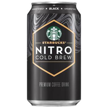 Starbucks Cold Brew Coffee, Nitrogen Infused, Black Unsweetened, 9.6 oz, 12/Case