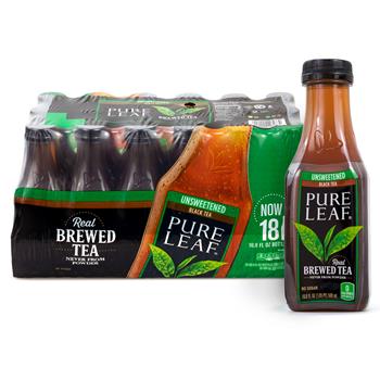 Pure Leaf Unsweetened Iced Black Tea, 16.9 oz, 18/CS