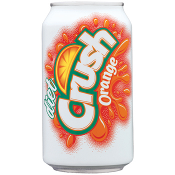 Crush Diet Orange Soda, 12 oz. Can, 12/PK