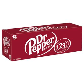 Dr. Pepper Soda, 12 oz, 12 Cans/Pack, 2 Packs/Case