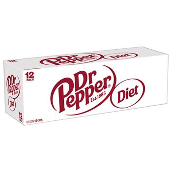Dr. Pepper Diet Soda, 12 oz, 12 Cans/Pack