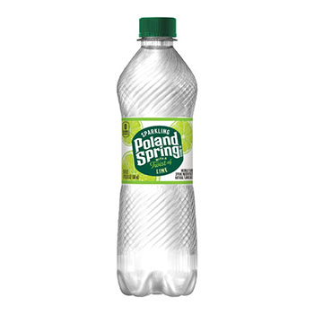Poland Spring&#174; Sparkling Natural Spring Water, Lime, 16.9 oz, 24/CS