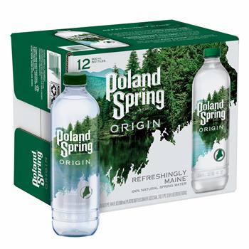 Poland Spring Origin Spring Water, 900 ml rPET Bottle, 12/CS