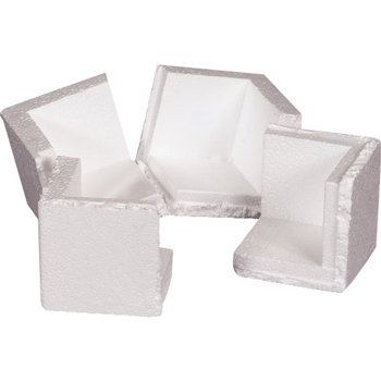 W.B. Mason Co. Foam Corners, 3-3/4 in x 3-3/4 in x 3-3/4 in, White, 400/Case