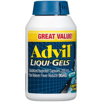Advil Liqui-Gels Pain Reliever and Fever Reducer, 200 Capsules/Bottle