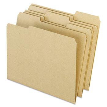 Pendaflex Earthwise Recycled Colored File Folders, 1/3 Top Tab, Letter, Natural, 100/BX