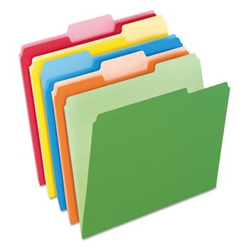Pendaflex Colorful File Folders, 1/3 Cut Top Tab, Letter, Assorted Colors, 100/Box