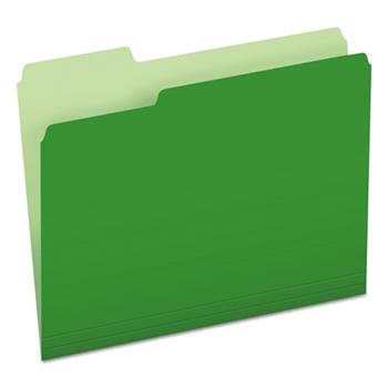 Pendaflex Colored File Folders, 1/3 Cut Top Tab, Letter, Green/Light Green, 100/Box