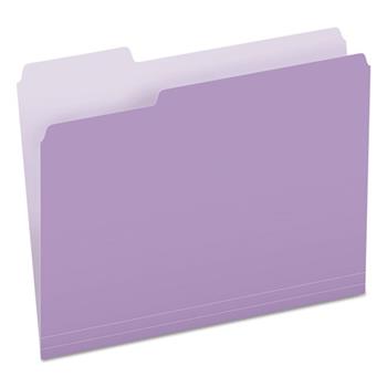 Pendaflex Colored File Folders, 1/3 Cut Top Tab, Letter, Lavender/Light Lavender, 100/Box