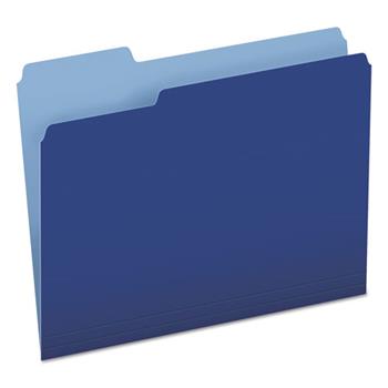 Pendaflex Colored File Folders, 1/3 CutTop Tab, Letter, Navy Blue/Light Navy Blue, 100/Box