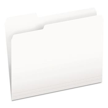 Pendaflex Colored File Folders, 1/3 Cut Top Tab, Letter, White, 100/Box
