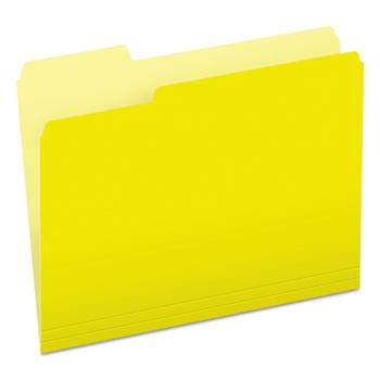 Pendaflex Colored File Folders, 1/3 Cut Top Tab, Letter, Yellow, Light Yellow, 100/Box
