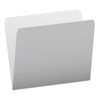 Pendaflex Colored File Folders, Straight Cut, Top Tab, Letter, Gray/Light Gray, 100/Box