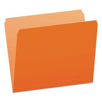 Pendaflex Colored File Folders, Straight Top Tab, Letter, Orange/Light Orange, 100/Box