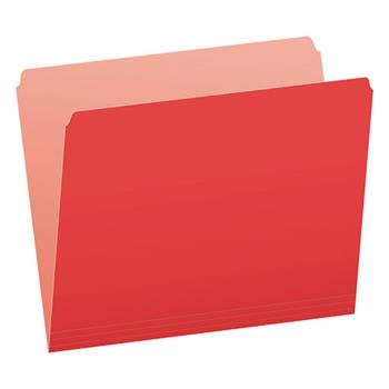 Pendaflex&#174; Colorful File Folders, Straight Cut, Top Tab, Letter, Red/Light Red, 100/Box