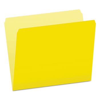 Pendaflex Colored File Folders, Straight Top Tab, Letter, Yellow/Light Yellow, 100/Box