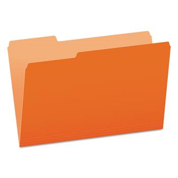 Pendaflex Colored File Folders, 1/3 Cut Top Tab, Legal, Orange/Light Orange, 100/Box