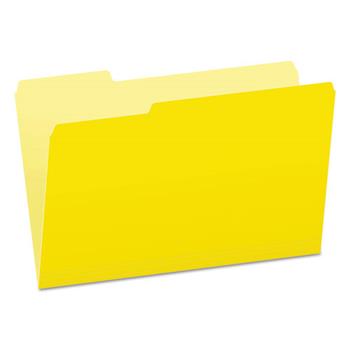 Pendaflex Colored File Folders, 1/3 Cut Top Tab, Legal, Yellow, Light Yellow, 100/Box
