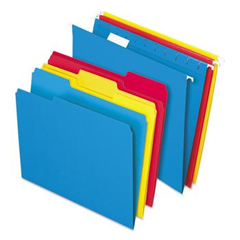 Pendaflex Essentials Combo Kit Hanging File Folders, 1/3 Tab, Letter, Assorted, 12 Sets/Box