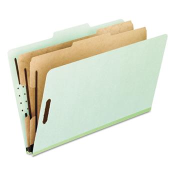 Pendaflex Six-Section Pressboard Folders, Letter, Green, 10/Box