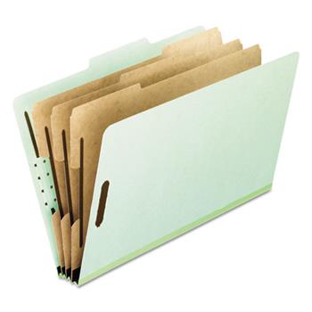 Pendaflex Eight-Section Pressboard Folders, Letter, Green, 10/Box